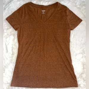 Mossimo V-Neck Stretch T-Shirt - Heathered Burnt Orange
